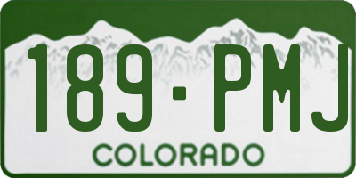 CO license plate 189PMJ
