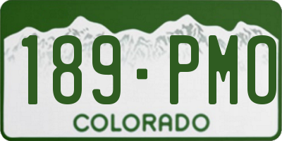 CO license plate 189PMO