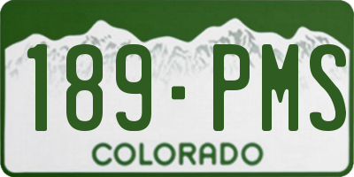 CO license plate 189PMS