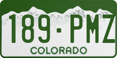 CO license plate 189PMZ