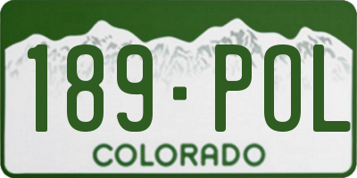 CO license plate 189POL