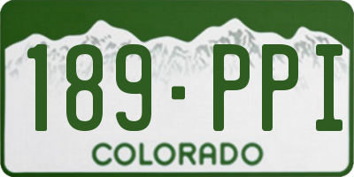 CO license plate 189PPI