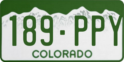 CO license plate 189PPY