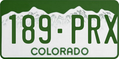 CO license plate 189PRX