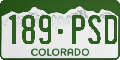 CO license plate 189PSD