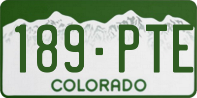 CO license plate 189PTE