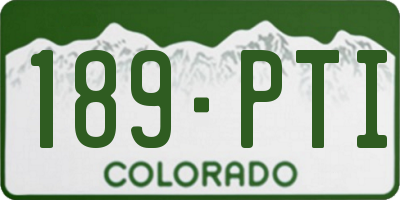CO license plate 189PTI