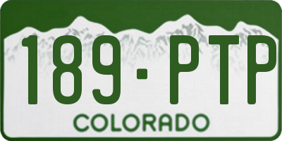 CO license plate 189PTP