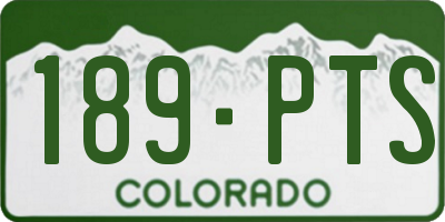 CO license plate 189PTS