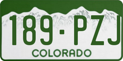 CO license plate 189PZJ