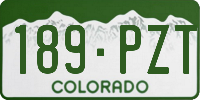 CO license plate 189PZT
