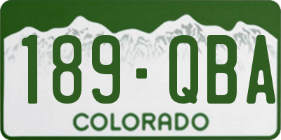 CO license plate 189QBA