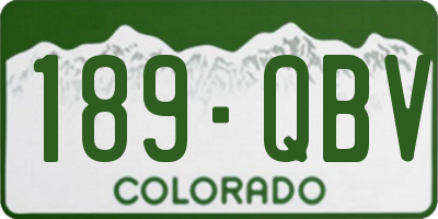 CO license plate 189QBV