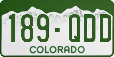CO license plate 189QDD