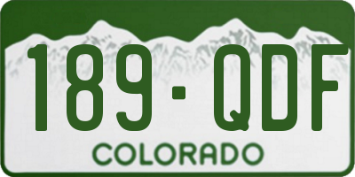 CO license plate 189QDF