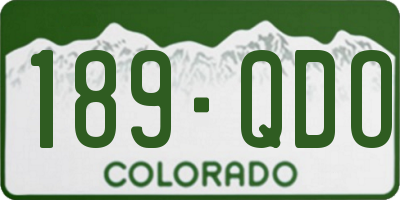 CO license plate 189QDO