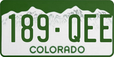 CO license plate 189QEE