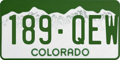 CO license plate 189QEW