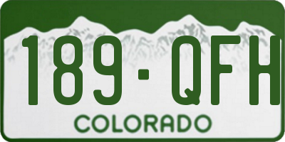 CO license plate 189QFH