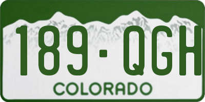 CO license plate 189QGH