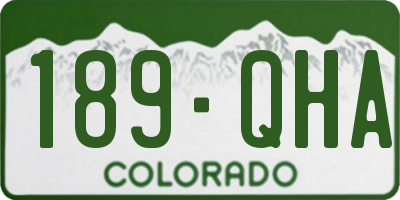 CO license plate 189QHA