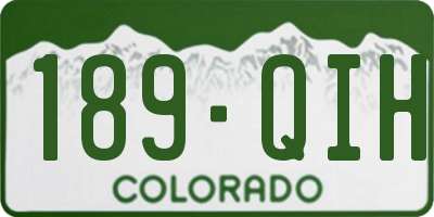 CO license plate 189QIH