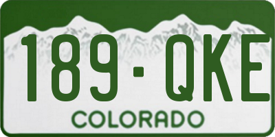 CO license plate 189QKE