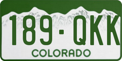 CO license plate 189QKK