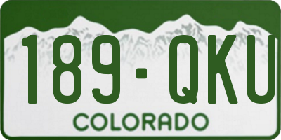 CO license plate 189QKU