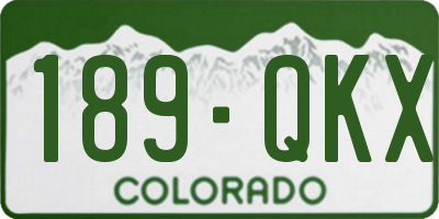 CO license plate 189QKX