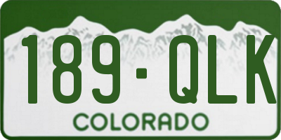 CO license plate 189QLK