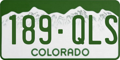 CO license plate 189QLS