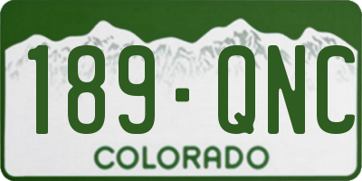 CO license plate 189QNC