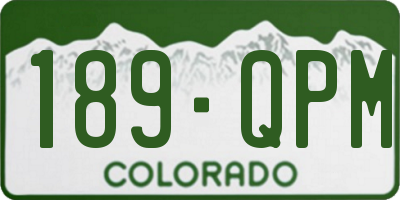 CO license plate 189QPM