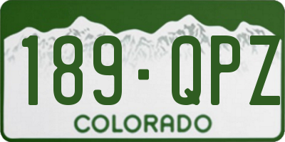 CO license plate 189QPZ