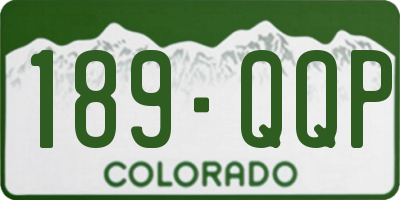 CO license plate 189QQP