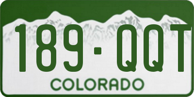 CO license plate 189QQT