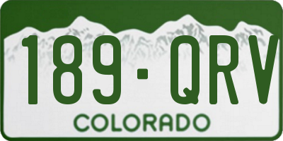CO license plate 189QRV