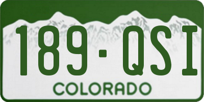 CO license plate 189QSI