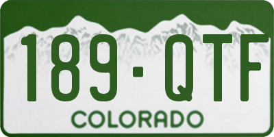 CO license plate 189QTF