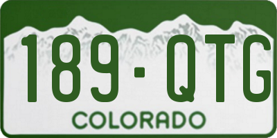 CO license plate 189QTG