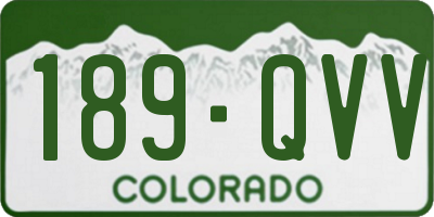 CO license plate 189QVV
