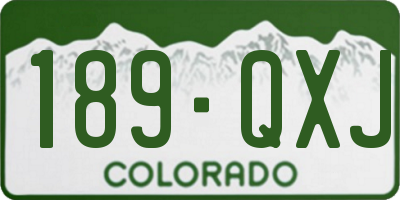 CO license plate 189QXJ