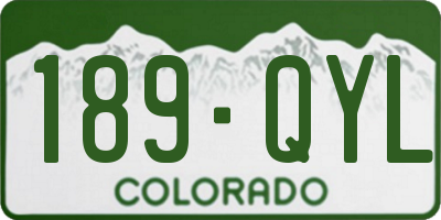 CO license plate 189QYL