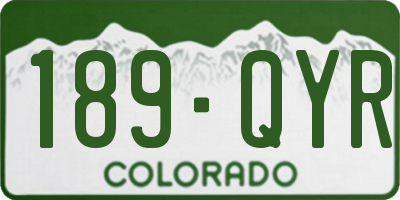 CO license plate 189QYR