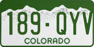 CO license plate 189QYV