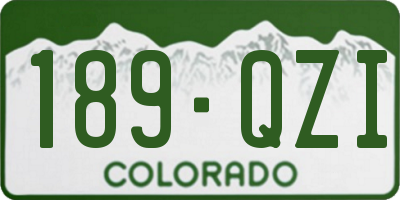 CO license plate 189QZI