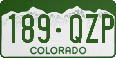 CO license plate 189QZP