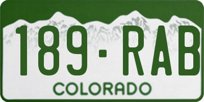 CO license plate 189RAB