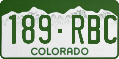 CO license plate 189RBC